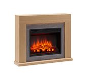 FLAMME Madura Fireplace with 39'' surround with 2kW Fireplace Heater Natural Oak Multiple Colours Available