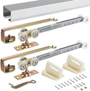 Lashow Porcket Door Hardware Kit with 72 Inch Track, Soft Close & Soft Open