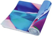 Yoga Design Lab Hot Yoga Towel, Non-Slip, Lightweight, Recycled Absorbent Microfibre Yoga Towel, Quick-Drying, Machine Washable, Ideal for Hot Yoga, Sports, Travel (Crystal)