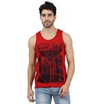 JUGULAR Men's Printed Vest New York City (RED, 12-13 Years)