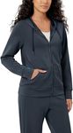 ODODOS Women's Modal Soft Full-Zip Hoodies Casual Relaxed Fall Outfit Hooded Jacket with Pockets, Navy, X-Small