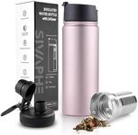 Infuser Travel Mug with Removable loose leaf Tea Strainer Bottle 18/8 Stainless Steel Insulated Tumbler Rosegold