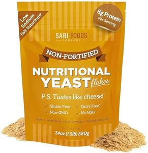 Non Fortified Nutritional Yeast Flakes, Whole Foods Based Protein Powder, Vegan, Gluten Free, Vitamins B, Beta-glucans, and All 18 Amino Acids (24 oz.)