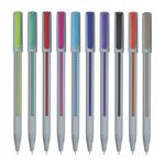 FLAIR Yolo Trendz Ball Pen Pack | Low-Viscosity Ink For Smudge Free Writing | Sleek & Matt Finish Textured Body | Light Weight Pocketable Pen | Multicolor Ink, Set of 10 Shades