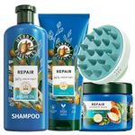 Argan Oil Shampoo and Conditioner Bundle with Herbal Essences Argan Oil Shampoo 350ml, Conditioner 250ml and Herbal Essence Hair Mask 500ml with Hair Massager