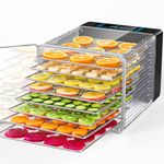 Food Dehydrator Machine Detachable, 8 Stainless Steel Trays, LED Display, 48H Timer & 86℉-167℉ Temperature Control, 600W Dryer for Jerky, Herb, Meat, Veggies, Fruit, Dog Treats, Recipe Book Included…