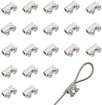 20pcs new upgrade steel wire rope cable clamp/double hole stainless steel（3.0MM line hole)