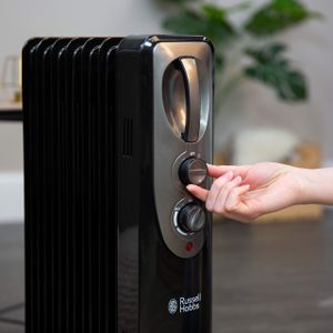 Russell Hobbs Oil Radiator, 1500W – Portable Electric Heater, Black