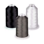 Simthread - 26 SELECTIONS - Different Packs of Grey Polyester Embroidery Machine Thread - Large Spool 5500Y for All Purpose Sewing Machines - Essential Color 3