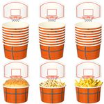 Sunnyray 24 Sets Basketball Hoop Snack Cups Paper Basketball Party Decorations Basketball Cups Basketball Party Supplies for Basketball Themed Party Favors