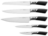 TRENDS home 5 Pc Kitchen Knife Set, Premium Stainless Steel, Designer Handle. Ultimate Quality Kitchen Knives Set, Ultra Sharp Set of Knives for everyday use. All in on Kitchen Knife Set.