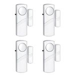 Security Door Window Alarm, Wireless Sensor Door Window Burglar Alarm, Door Alarms for Kids Safety, Easy Installation Doorbell Alarms for Office House Window Pool (4 Pack)