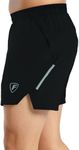 FDX Men’s Running Shorts - Active Dry Lightweight Gym Shorts, Breathable Quick Dry Workout Shorts for Bodybuilding Fitness, Training, Running, Jogging, with 2 Zip Pockets (Black-XXL)