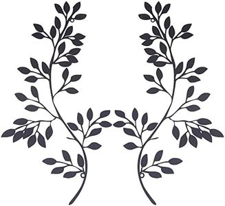 CREATCABIN 2 Pieza de Metal para Decoración de Pared de Hojas de Árbol Vid Rama de Olivo Hoja de Arte de Pared Colgantes de Hierro Negro Decoración de Regalo para Interiores Y Exteriores Dormitorio