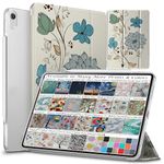 DuraSafe Cases iPad Air 3 2019 10.5 Inch [ Air 3rd Gen ] A2152 A2123 A2153 A2154 MUUL2HN/A MUUK2HN/A MUUJ2HN/A MUUT2HN/A Trifold Printed Hard Smart PC Transparent Back Cover - Watercolor Flowers