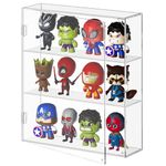 AITEE Acrylic Display Case for Mini Funko Pop Figures, Clear Wall Mounted or Desktop 3 Layer Storage Cabinet Organizer for Mini Funko Pop Figures,Collections,Dustproof Display Case for Toys Rock Stone