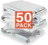 Altland 50 Pack of Emergency Blankets - Individually Packaged Silver Mylar Blankets