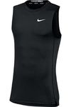 Nike Mens Pro Sleeveless Fitted Training Tee, Black, Large