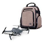 USA Gear Drone Backpack - Drone Case Compatible with DJI Mavic Pro, Spark Mini, Ryze Tello, Yuneec Breeze and More - Customizable Interior, Weather Resistant, Storage for Drone Accessories - Brown