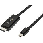 StarTech.com Mini DisplayPort to HDMI Adapter Cable - mDP to HDMI Adapter with Built-in Cable - Black - 3 m (10 ft.) - Ultra HD 4K 30Hz (MDP2HDMM3MB)