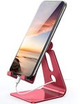 Lamicall Phone Stand, Adjustable Phone Dock - Universal Stand Holder, Compatible with iPhone 16 15 14 Pro Max Plus, 13 12 Pro Max Mini, 11 Pro Xs XR X 8 7 6s, SE, Samsung S23, 3.5-8 inch Devices - Red