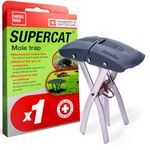 SWISSINNO SuperCat Mole Trap – Proven Traps That Work – Heavy Duty Claw Catcher for Lawns – Reusable, No Poison, No Bait – Swiss Quality - 1 piece