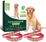 4 Pack Flea and Tick Collar for Dogs- Adjustable Dog Flea and Tick Collar- 32 Months Dog Flea and Tick Treatment - Water Resistant Dog Flea Collars for Puppy Small Medium Large Dog- Red & White