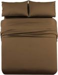 Royal Hotel Bedding Luxury Heavyweight 1000 Thread Count 4pc Bed Sheet Set 100% Cotton Material, Cool - Durable, Soft and Breathable Deep Pocket Sheets in Queen Size, Taupe-Brown