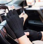 Men Fingerless Driving Gloves Sun Protection Mesh Cool Gloves Women Non Slip Cycling Gloves Breathable Touchscreen Grip Sport Mittens for Gym Fitness Running Work Gloves