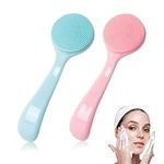 XIANZANDER 2 Pcs Facial Cleansing Brush,Silicone Face Wash Brush,Face Scrub for Exfoliating,Silicone Manual Facial Cleansing Brush Face Brush Cleansing for Blackheads Makeup Tool for All Skin Types