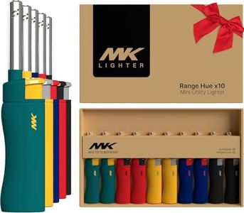 MK Lighter 10PCS Candle Lighters, Windproof Flame, Ideal as Lighters for Candle, BBQ Lighters, Camping Lighters, Outdoor Lighters, Butane Refillable Lighters, Multipurpose Lighters (3BL HUE)