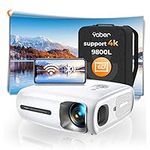 YABER Pro V7 9800L 5G WiFi Bluetooth Projector, Auto 6D Keystone Correction &4P/4D, Zoom, HD 1080P Native Projectors Home&Outdoor Projector Support 4K for Android/iOS, etc. [Extra Bag Include]