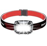 Blukar Head Torch Rechargeable, 2000L Super Bright LED Headlamp Headlight with Sensor Control, 6 Light Modes, IPX5 Waterproof, 30 Hrs Runtime for Power Cuts, Emergency, Running, Hiking etc.