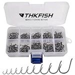 THKFISH Fishing Hooks Freshwater High Carbon Steel Fishing Hooks with Plastic Box Fishing Hooks 10Sizes 500PCS Eyed Hooks