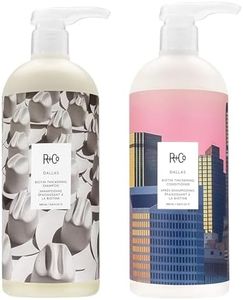 R+Co Dallas Biotin Hair Shampoo and Conditioner Set (1 Liter) + R+Co Bonus Deluxe Sample (.5 Oz) | Body + Shine + Smoothing for All Hair Types | Vegan + Cruelty-Free |