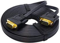 DTECH Ultra Flat Slim VGA Cable Male to Male VGA Monitor Cord in Black 33 feet