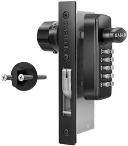 EASILOK Keyless Mechanical Storefront Lock, DIY No-Drill Commercial Mortise Replacement, Fits 31/32" Backset, Silver, Hook Bolt