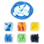 Fuyamp 6 Pairs Ear Plugs for Swimming, Professional Swimming Ear Plugs Noise Reducing Ear Plugs with String Rope Reusable Silicone Soft Earplugs for Swimming Surfing, and Other Water Sports