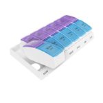 Ezy Dose Weekly AM/PM Travel Pill Organizer and Planner │ Removable AM/PM Compartments │ Great for Travel (Small)