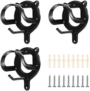 3 Counts Horse Bridle Rack Bridle Bracket Bridle Hooks Horse Tack Storage Halter Hanger Metal Bridle Holder with Tubes and Screw for Horse Barn Supplies (Black)