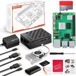 RasTech Raspberry Pi 5 8GB Kit 64GB Edition with Active Cooler,27W 5.1V5A USB-C Power Supply,Pi5 8GB Board,64GB Card Readers Kit,Pi 5 Case,Dual 4K Micro HD Out Cables and User Manual