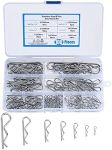 Cotter Pins Assortment Kit, Split Cotter Pins, Hair Pin R Clips, Heavy Duty R Clips Retaining Pins, Stainless Steel Locking Cotter Hitch Pins for Trucks Tow Bar Tractors Mower Carts (100pcs r Clips)