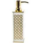 Creative Scents Hand Soap Dispenser for Bathroom - Countertop Decorative Lotion Dispenser with Durable Metal Pump, Resin Bathroom Soap Dispenser, for Elegant Bathroom Décor (Diamond Lattice)