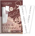 LUMORIA Double Sided Tape for Clothes (180 Pack) - Fashion & Fabric Adhesive, Perfect for Dress or Hem Support, Clear Body Tape for Skin, No-Residue & Strong Hold