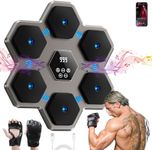 Music Boxing Machine with Gloves,One Button Mute Wall Mounted Boxing Machine,Smart Bluetooth Music Punching Pad for Adults & Kids,Rhythm Recognition Large Size Punching Target Equipment for Home,Gym