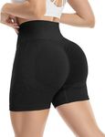 Kaththai Gym Push Up Seamless Sports Yoga Short Fitness Workout Shapeware Short Butt Lift Stretchy Shorts for Women(Free Size)(S,M,L,XL,2XL) (in, Numeric, 32, Regular, Free Size, Black)