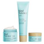 Kind Science by Ellen DeGeneres 3-Piece Skin Care Set with Gentle Cleanser, Hydration Cream, Eye Cream - Anti Aging Skin Care Set for Women - Paraben Free, Dye Free & Fragrance Free