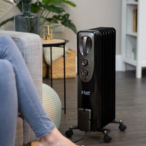 Russell Hobbs Oil Radiator, 1500W – Portable Electric Heater, Black