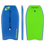 Osprey 44” BodyBoard with Adjustable Wrist Leash for Kids and Adults, Lightweight Bodyboard with XPE Deck, Crescent Tail and EPS Core, Multiple Colours and Design, Blue/Green