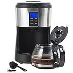 Salter EK4368 Bean to Jug Coffee Machine – Electric Coffee Grinder, 750ml Filter Coffee Maker with Reusable Filter, Digital Display with Programmable Timer, Keep Warm and Auto-Shut Off Function, Black